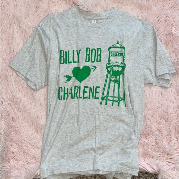 Gray T-Shirt with Green Graphic Print - Picture 1 of 1